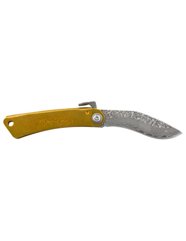 Coltello Higonokami Damasco Kukri Dorato