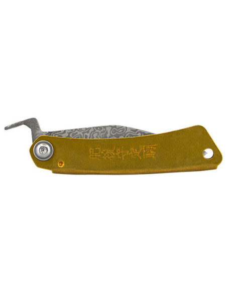 Couteau Higonokami Damas Kukri Dor&eacute; - 10120 - Khurts.com