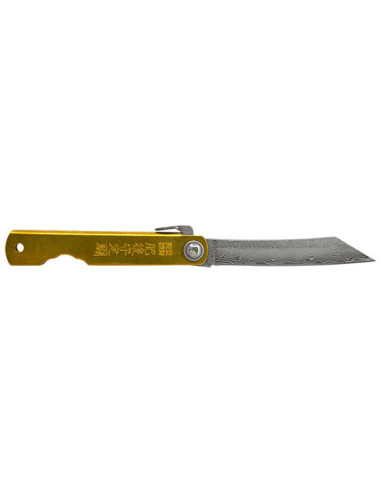 Coltello Higonokami Damasco Dorato