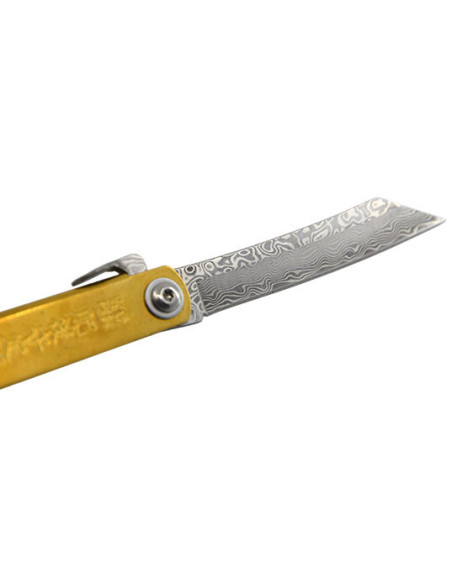 Coltello Higonokami Damasco Dorato