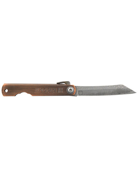 Coltello Higonokami Damasco Bronzo : Eleganza e Precisione Duratura