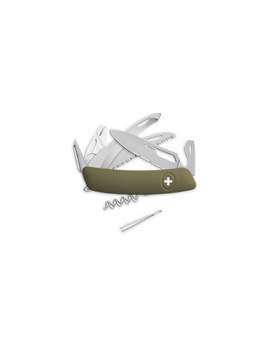 Schweizer Messer Swiza SH09 Hunter und S&auml;ge - Zeckenzange Allmatt - olive - 10905 - Khurts.com