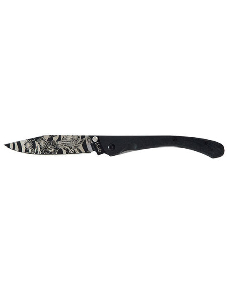 Couteau pliant Lug C63 Fleurs Nature Noir - 11103 - Khurts.com