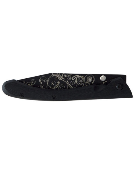 Couteau pliant Lug C63 Volutes Noir - 11116 - Khurts.com