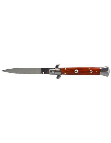 Couteau Automatique Consorzio Coltelliani Auto Stiletto Manche Bois Naturel - 12359 - Khurts.com