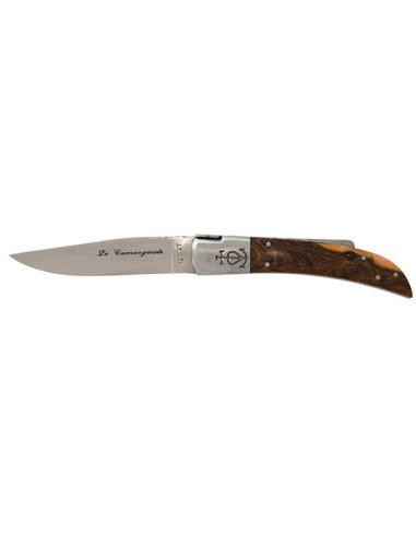 Couteau R&eacute;gional Le Camarguais N&deg;12 Trident soud&eacute; Manche Pistachier Lame 105mm - 13282 - Khurts.com