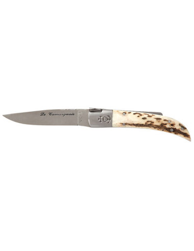 Couteau R&eacute;gional Le Camarguais N&deg;10 Trident soud&eacute; Manche Bois de Cerf Lame 195mm - 13287 - Khurts.com