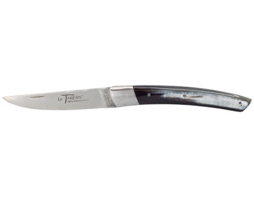 Couteau R&eacute;gional Coutellerie Chevalerias Le Thiers 1 pi&egrave;ce  Manche Corne Noire - 13420 - Khurts.com