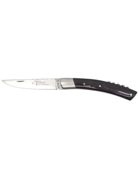Couteau R&eacute;gional Coutellerie Chevalerias Le Thiers 2 pi&egrave;ce  Manche Corne Noire - 13524 - Khurts.com