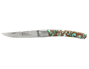 Couteau R&eacute;gional Coutellerie Chevalerias Le Thiers 1 pi&egrave;ce Manche Cannelle Vert - 13561 - Khurts.com