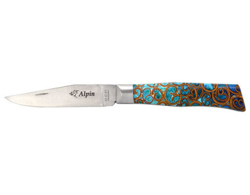 Coltello Alpin Cannella Turchese: Eleganza e Precisione Ineguagliabili