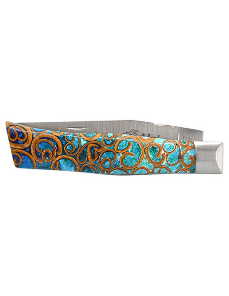 Cuchillo Alpin Canela Turquesa: Elegancia y Precisi&oacute;n Inigualables
