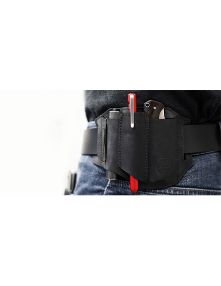 Funda Cuero Nubuck B&ouml;ker: Elegancia y Seguridad para 3 Cuchillos