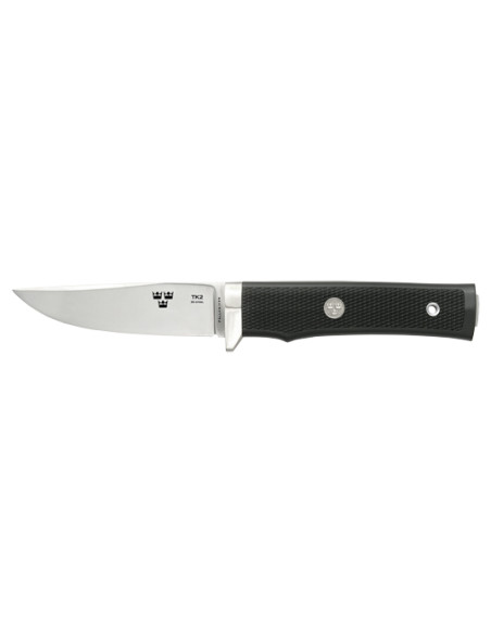 Fixed blade knife Fallkniven TK2 - Tre Kronor 3G Steel blade 100 mm black thermorun handle