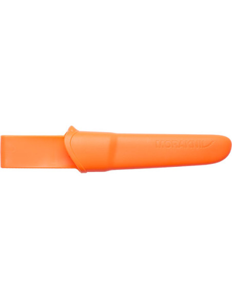 Cuchillo de hoja fija Morakniv Companion con hoja de Acero 12C27 (inoxidable) de 104 mm y mango de goma naranja/negro