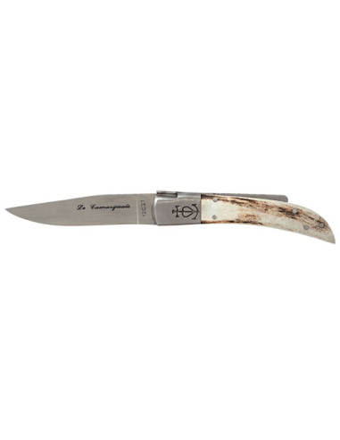 Regionalmesser Le Camarguais Nr. 12 geschmiedetes Trident Hirschhorn Klinge 90mm - 13851 - Khurts.com
