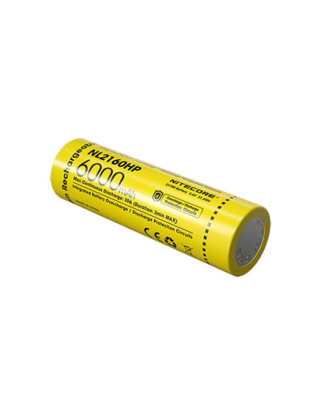 Bater&iacute;a 21700 Nitecore: Potencia 20A, Estanqueidad IPX-6