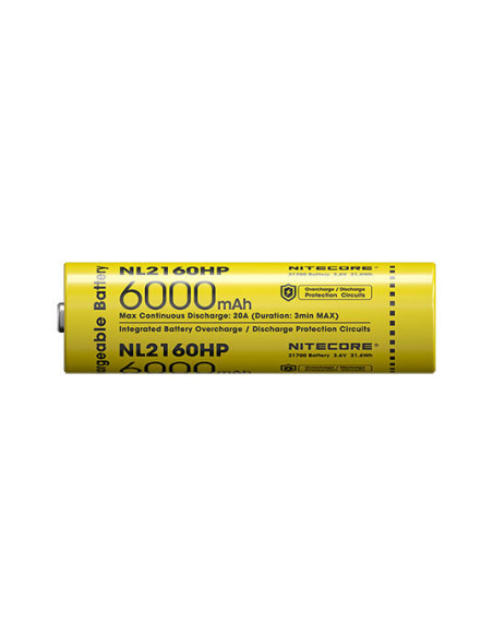 Nitecore 21700 Battery: 20A Power, IPX-6 Waterproof Rating