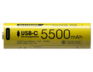 Wiederaufladbarer Akku 21700 Li-Ion Hohe Leistung Nitecore - 14785 - Khurts.com 2