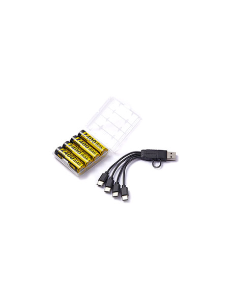 Pack of 4 Nitecore AA Batteries: USB-C Charging, 2400mAh, Eco-Friendly