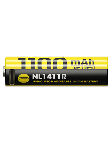 Bater&iacute;a Li-ion 14500 Nitecore 1100mAh - Recarga USB-C r&aacute;pida y ecol&oacute;gica
