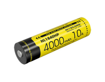 Li-Ion Akku 18650 Hohe Leistung 10A - Kapazit&auml;t 4000mAh Nitecore - 14806 - Khurts.com
