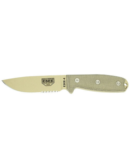 Couteau Fixe ESEE-4 - Lame D&eacute;sert Mixte - 15786 - Khurts.com