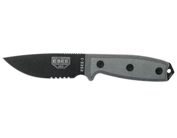 ESEE-3 Knife: Robust Combo Edge Blade for Outdoor Adventures