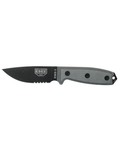 ESEE-3 Knife: Robust Combo Edge Blade for Outdoor Adventures