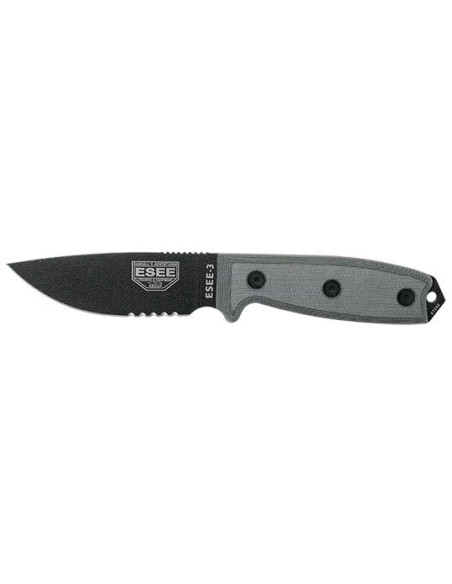 Coltello ESEE-3: Lama Mista Robusta per Avventure all'Aperto