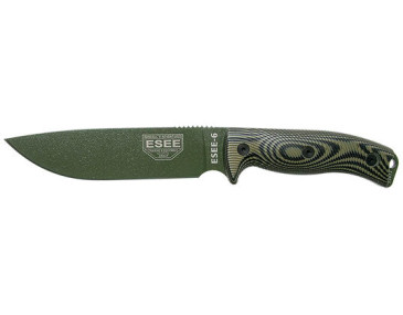 Feststehendes Messer ESEE-6 - Gr&uuml;ne Klinge - Gr&uuml;n/Schwarz - 15868 - Khurts.com