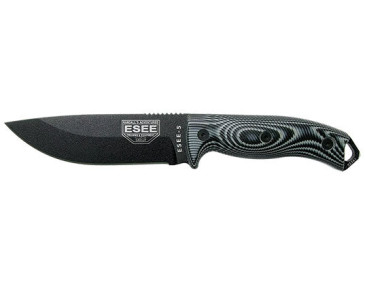 Feststehendes Messer ESEE-5 - Klinge Schwarz - Grau/Schwarz - 15892 - Khurts.com