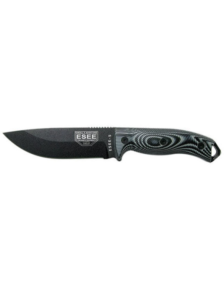 Couteau Fixe ESEE-5 - Lame Noire - Gris/Noir - 15892 - Khurts.com