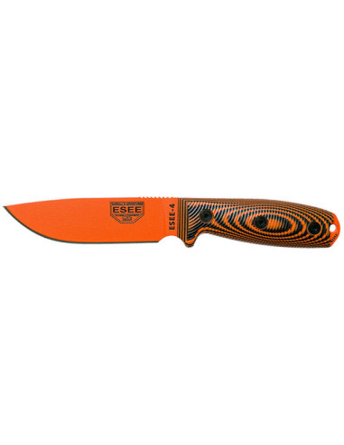 Couteau Fixe ESEE-4 - Lame Orange - Orange/Noir - 15895 - Khurts.com