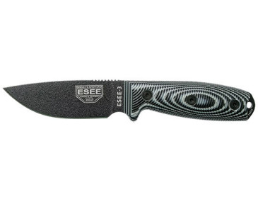Feststehende Klinge ESEE-3 - Grau/Schwarz - 15923 - Khurts.com