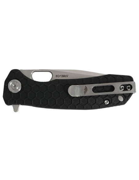 Coltello Honey Badger Tanto Nero: Precisione e Sicurezza Compatta