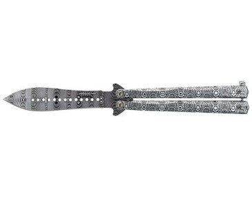 Schmetterlingmesser JKR : Damaszener Eleganz, un&uuml;bertroffene Pr&auml;zision