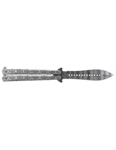 Schmetterlingmesser JKR : Damaszener Eleganz, un&uuml;bertroffene Pr&auml;zision