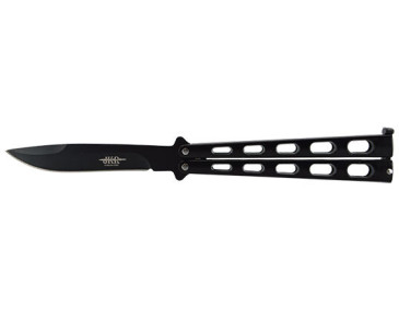 Schmetterlingsmesser JKR Schwarz : Un&uuml;bertroffene Eleganz und Pr&auml;zision