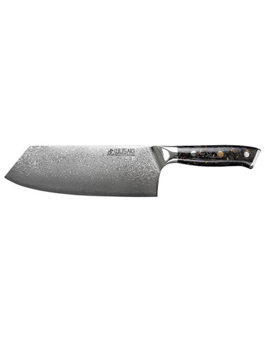 Wusaki Chinese Chef Knife: Precision and Damascus Elegance