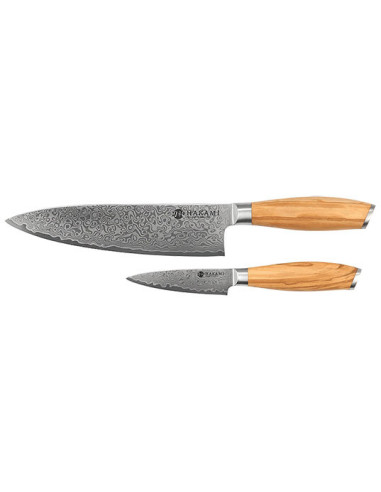 Set Hakami Tsubaki : &Eacute;l&eacute;gance et Pr&eacute;cision en Acier Damas