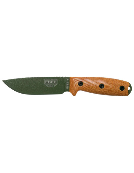 ESEE-4 green blade brown micarta &ndash; lifetime guaranteed survival knife