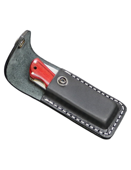 &Eacute;tui cuir noir Kane Tsune &ndash; port ceinture s&eacute;curis&eacute;