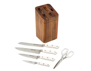 Blocco 5 coltelli Arcos Riviera Blanc Pure, cucina organizzata 2