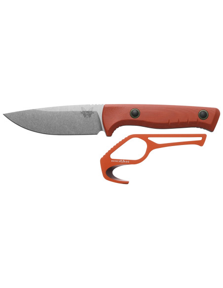 Benchmade SlipRidge Fixed Combo Blade Rust Orange Field Knife