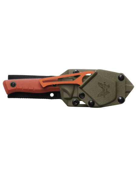 Benchmade SlipRidge Fixed Combo Blade Rust Orange Field Knife
