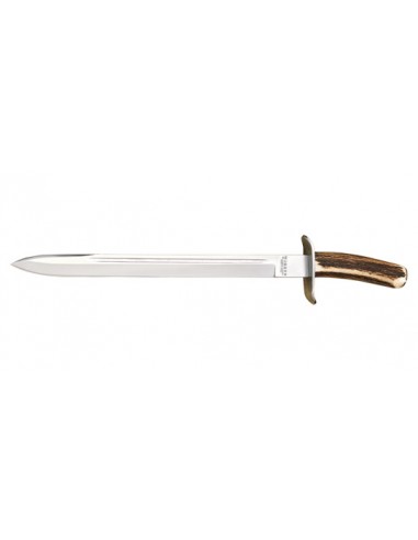 Cuchillo fijo Joker Daga hoja 330 mm mango asta de ciervo natural hoja Acero Molibdeno Vanadio 330 mm mango asta de ciervo natu