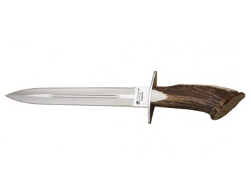 Feststehendes Messer Joker Dolch Klinge 300 mm Griff aus Hirschgeweih mit Schleifstein