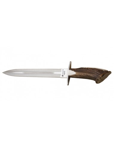 Feststehendes Messer Joker Dolch Klinge 300 mm Griff aus Hirschgeweih mit Schleifstein