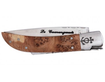 Klappmesser Camarguais Camarguais N&deg;10 geschmiedeter Dreizack mit Wacholdergriff 2